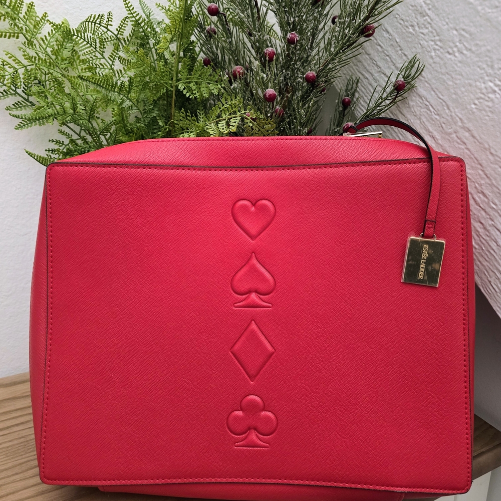 Estee Lauder cosmetic case red